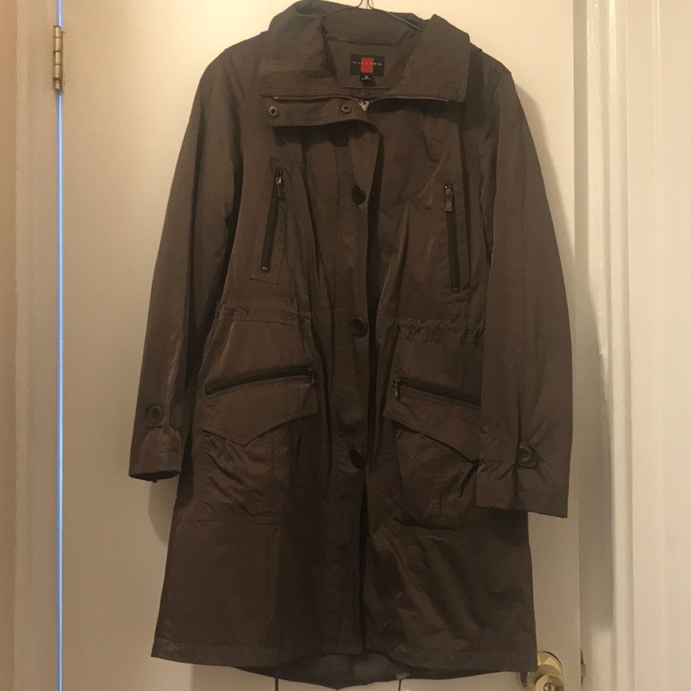 Olive Hooded Trench Coat by Gallery.